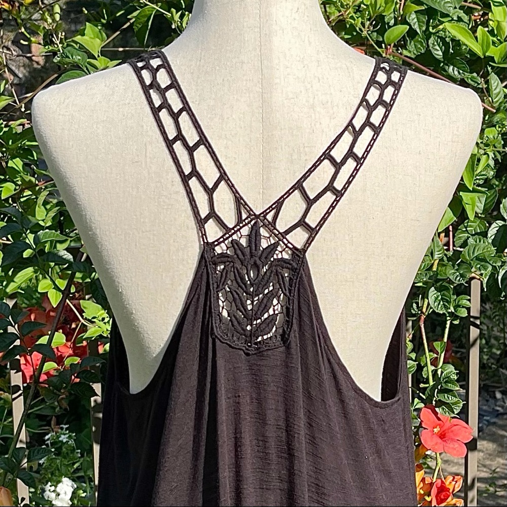 Aeropostale Sexy Crochet Back Long Henley Tank Top - Picture 8 of 16
